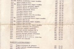 1961/62 prix  en NF francais